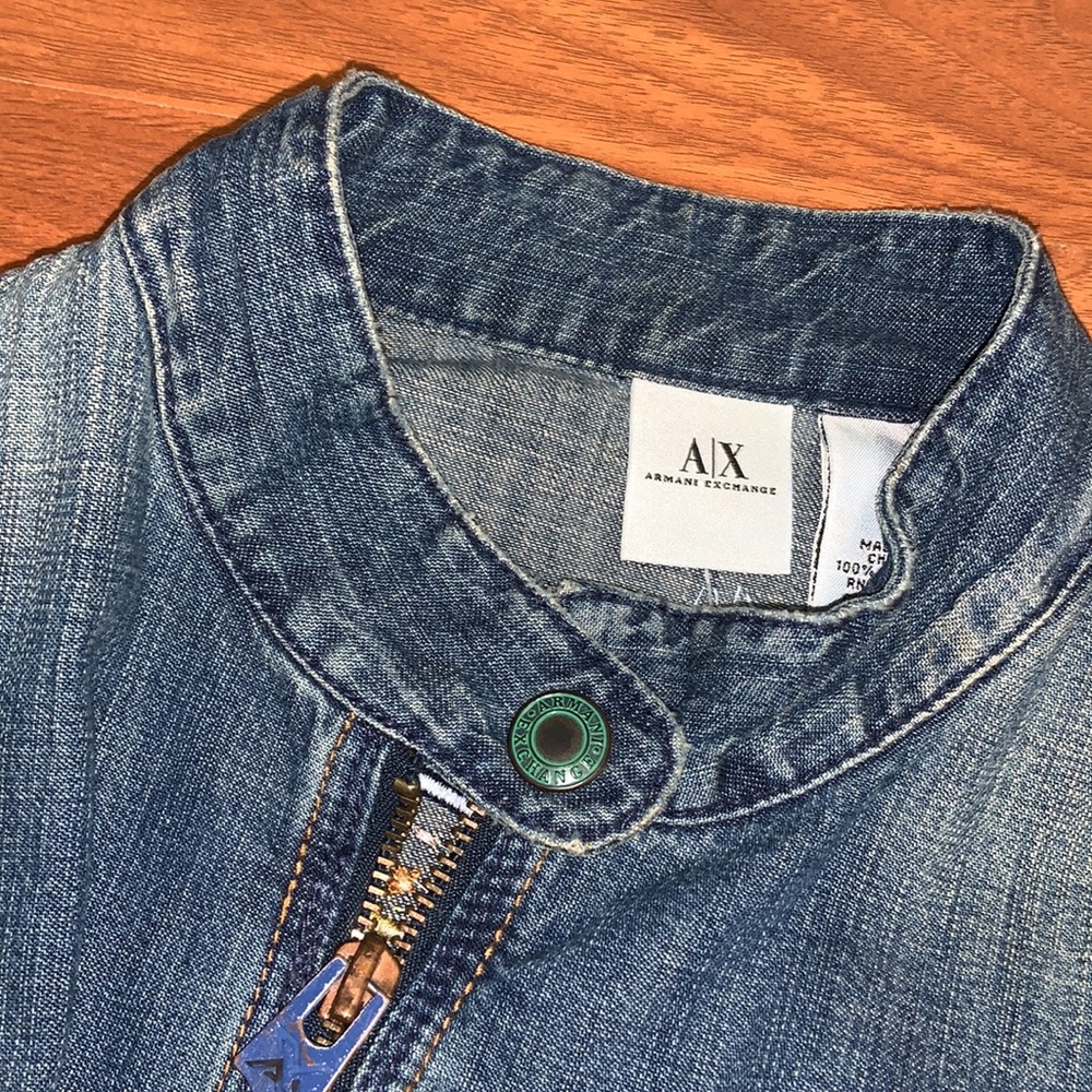 NWT Armani Exchange Denim Jacket with Back Design - Picture 10 of 10